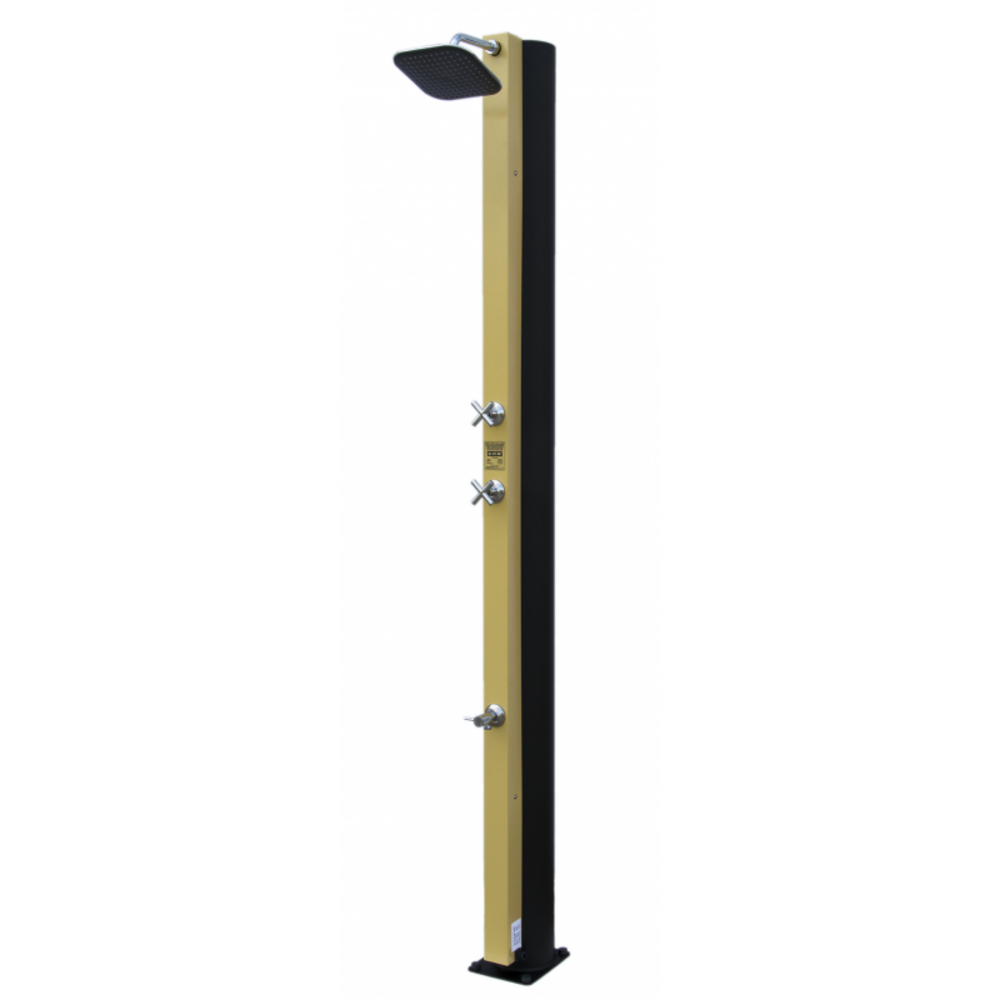 Douche de piscine solaire beige avec rince pieds 40l