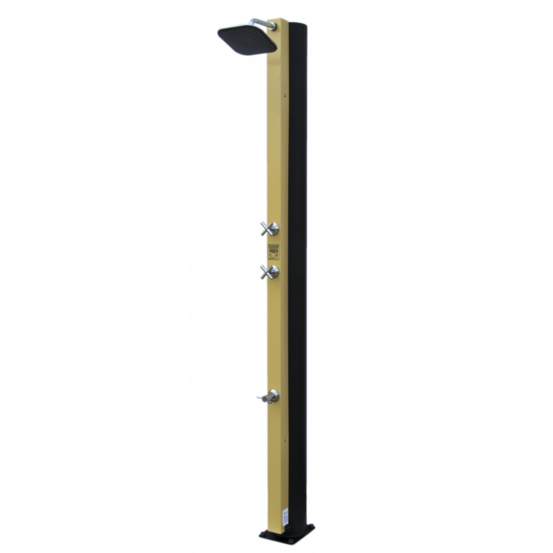Douche de piscine solaire beige avec rince pieds 40l