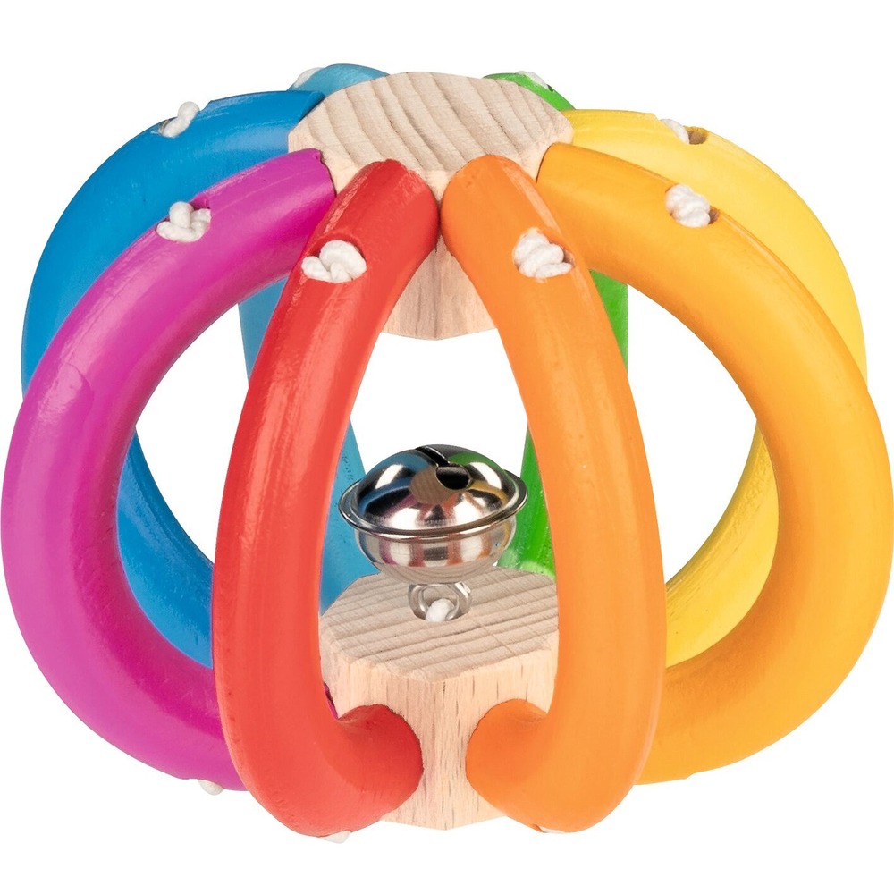 Hochet balle arc-en-ciel flexible avec grelot