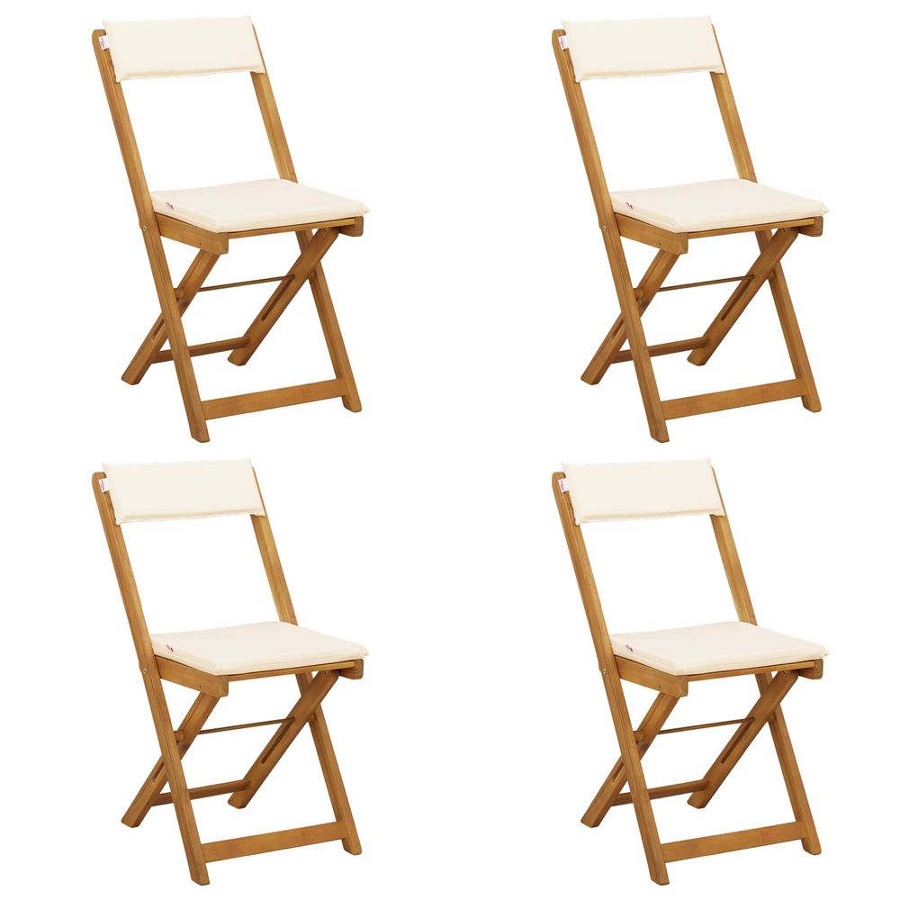 Chaises de bistrot d'extérieur 4 pc crème blanc