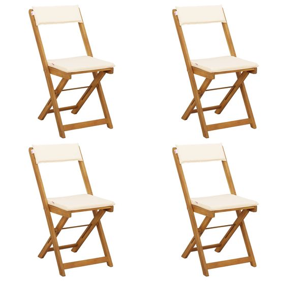 Chaises de bistrot d'extérieur 4 pc crème blanc