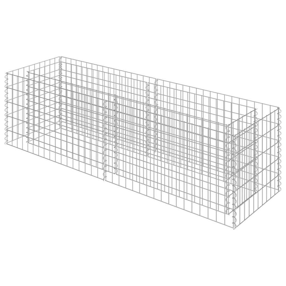 Lit surélevé à gabion acier galvanisé 180x50x50 cm