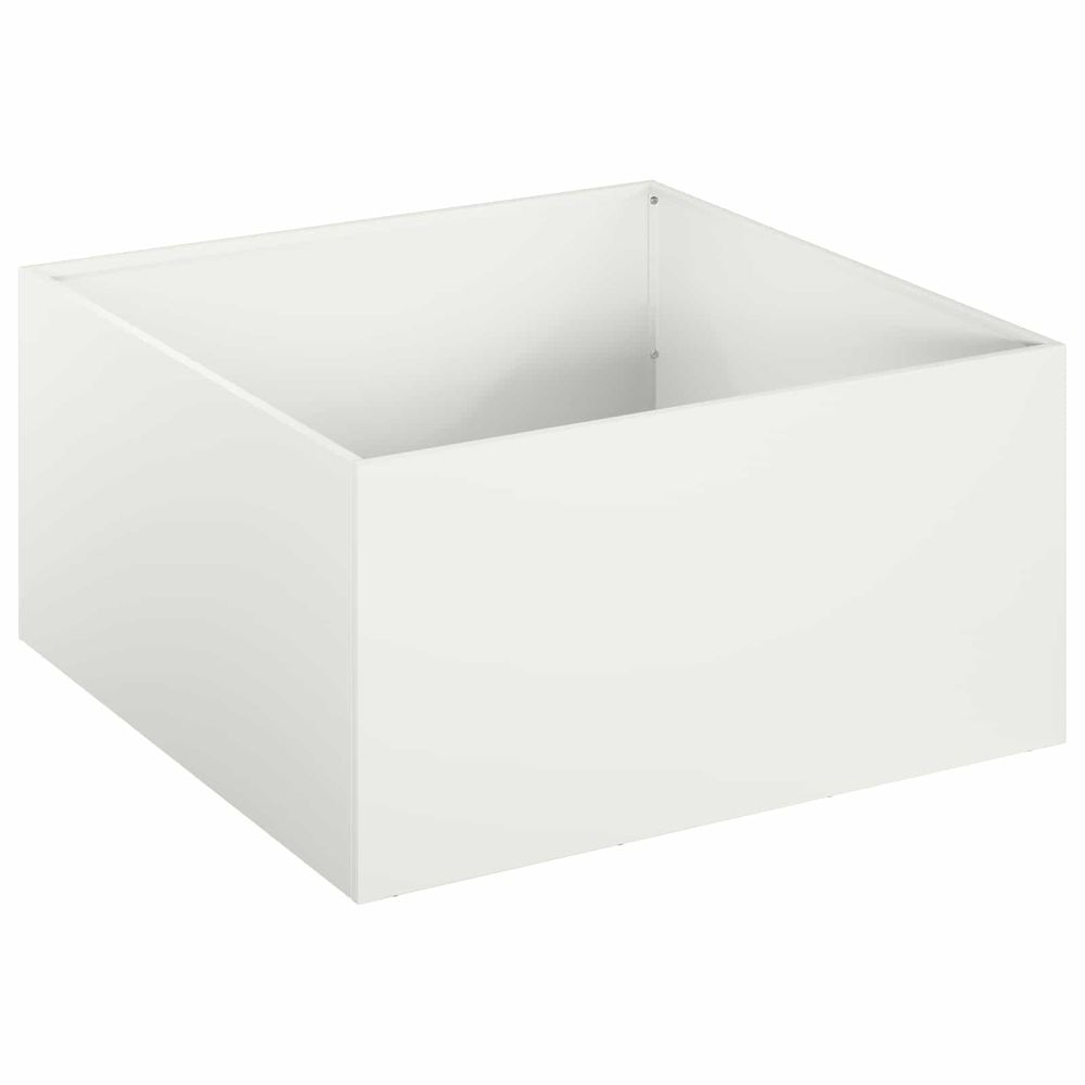 Cache-pot de jardin blanc 60 x 60 x 30 cm acier laminé à froid