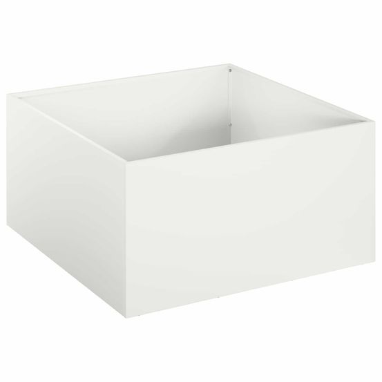 Cache-pot de jardin blanc 60 x 60 x 30 cm acier laminé à froid