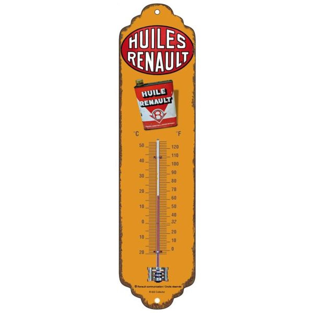 Thermomètre en métal pub 28 x 6.5 cm huiles renault