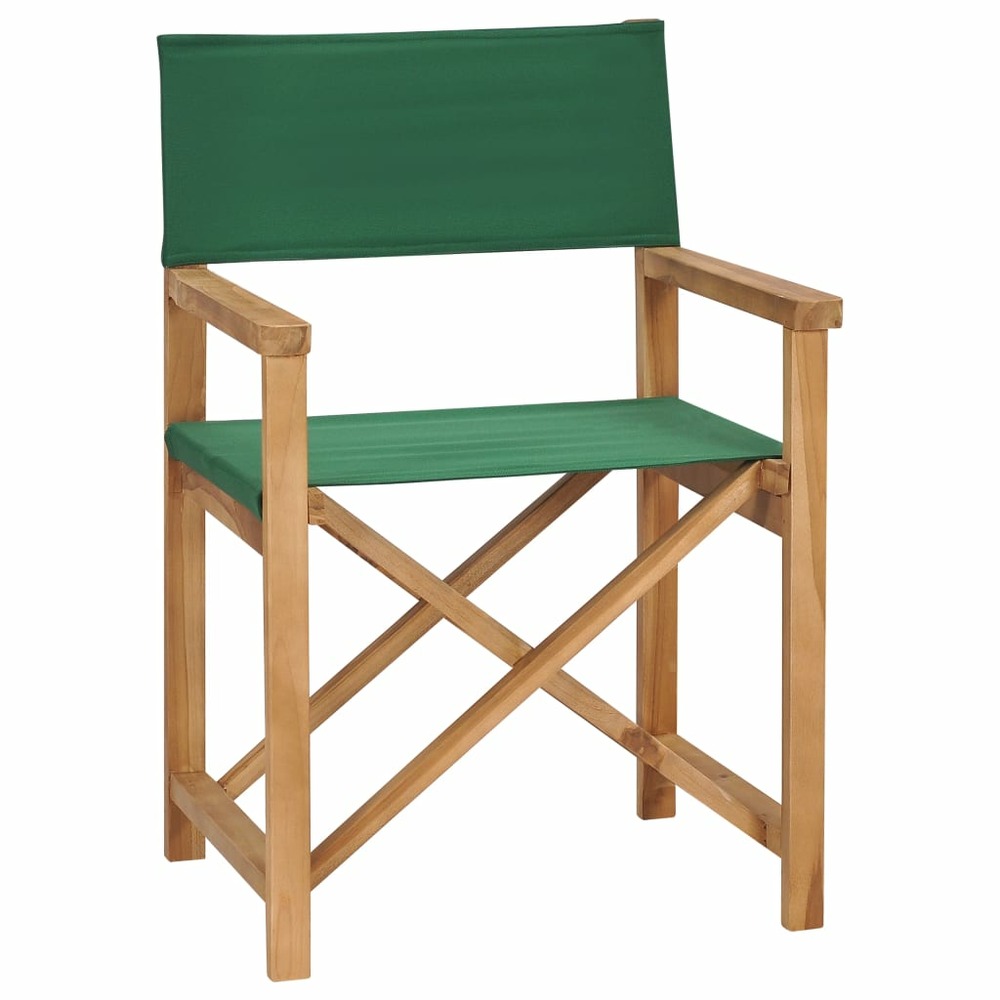 Chaise pliable de metteur en scène bois de teck solide vert