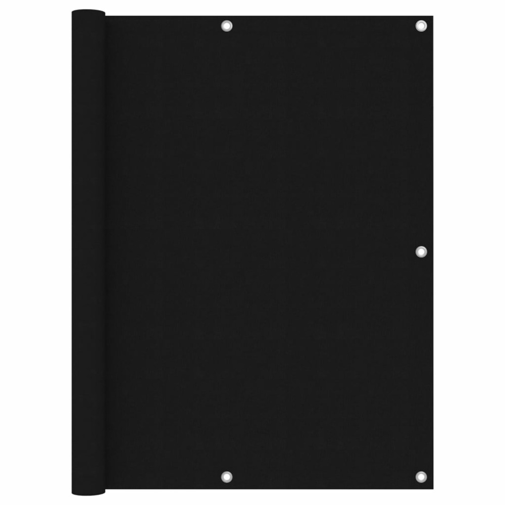 Écran de balcon noir 120x500 cm tissu oxford