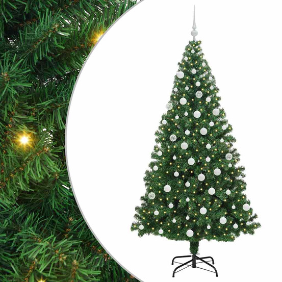 Sapin de noël artificiel vert 180 cm pvc, acier et plastique