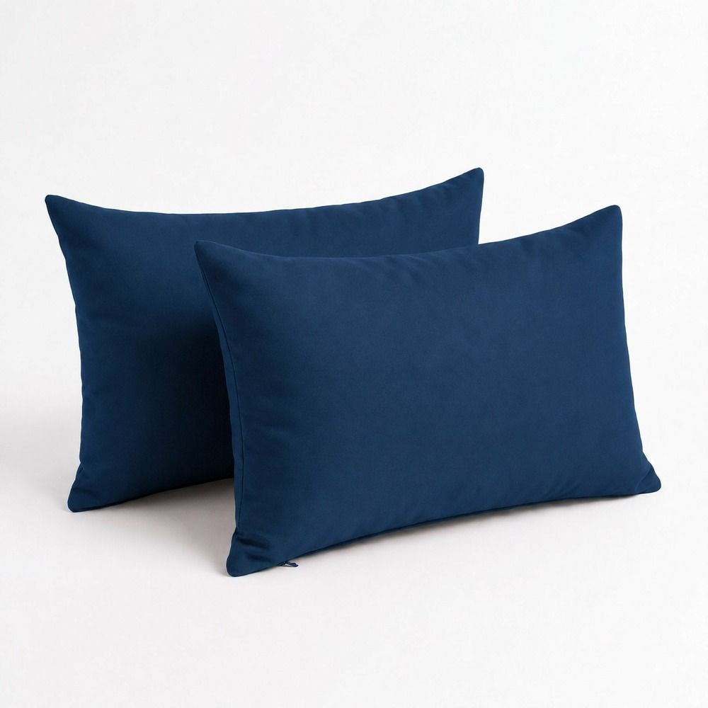 Coussins extérieur, déhoussable, lot de 2, 60x35cm - bleu pétrole