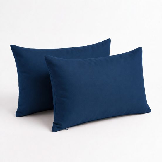 Coussins extérieur, déhoussable, lot de 2, 60x35cm - bleu pétrole