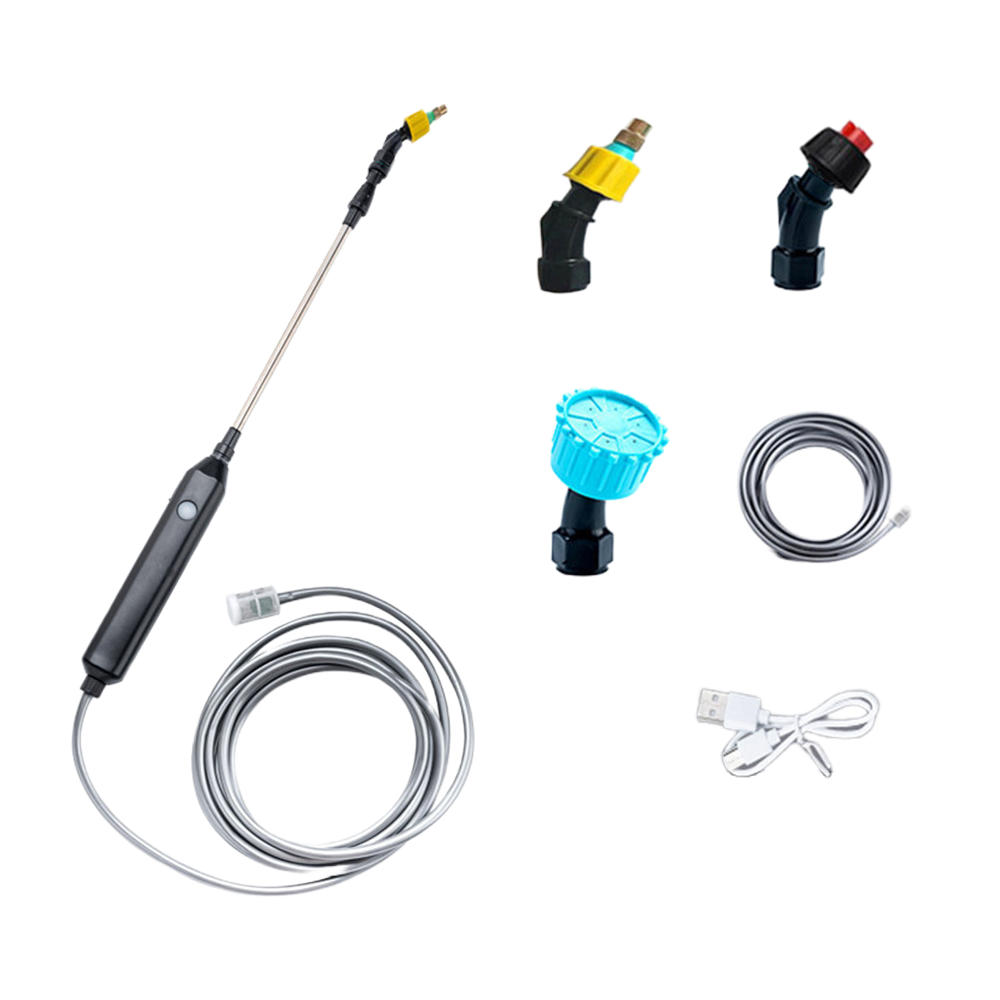 Pistolet pulvérisateur d'eau électrique avec 3 buses et tuyau d'aspiration de 10 m (noir)