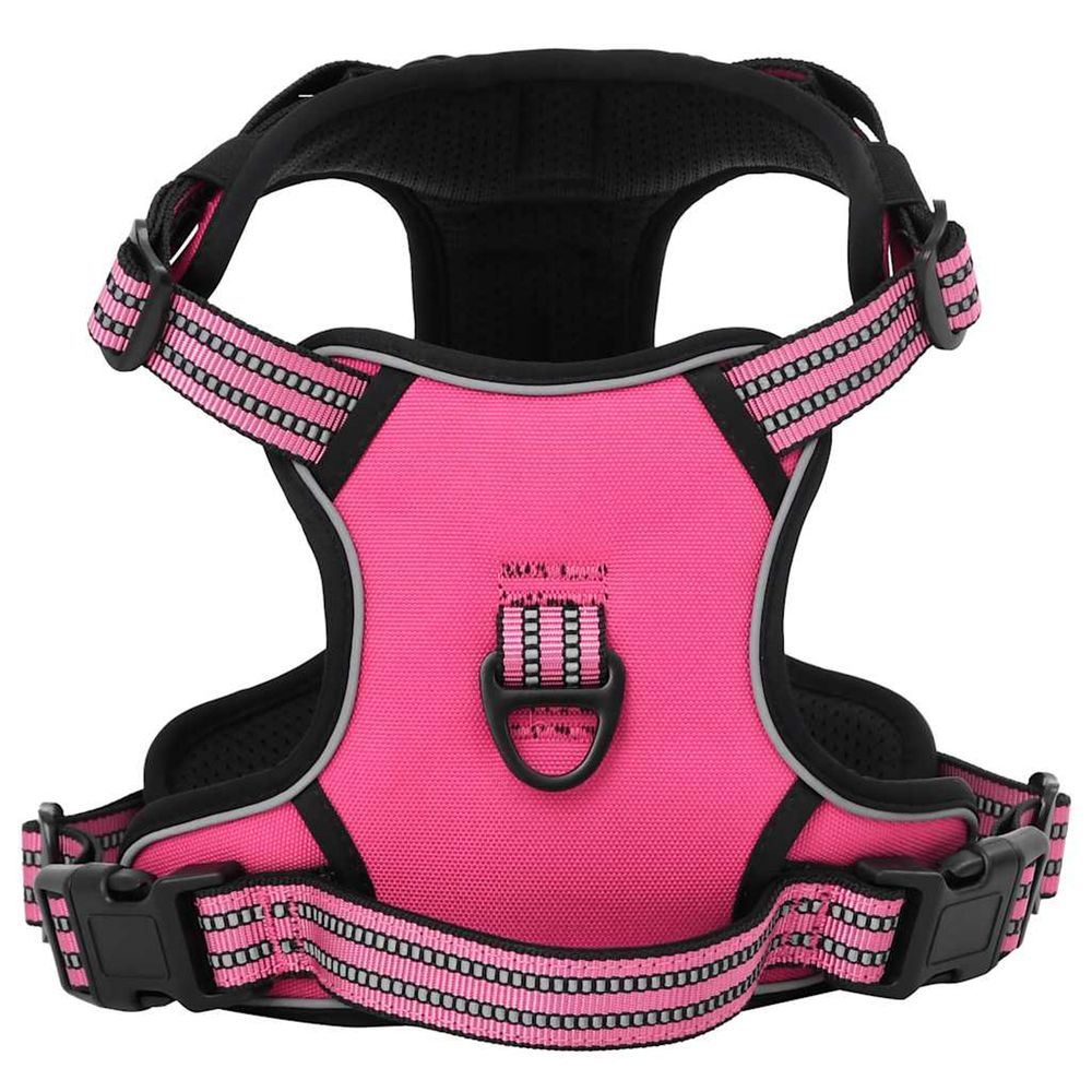 Harnais pour chien avec laisse et collier réglables rose l