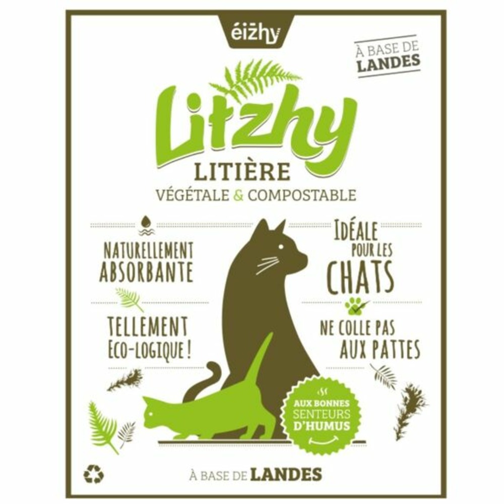 Litière végétale et compostable litzhy à base de landes bretonnes 6l
