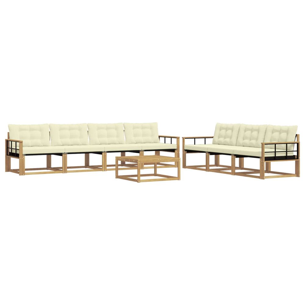 Ensemble de canapés d'extérieur 8 pc blanc et crème