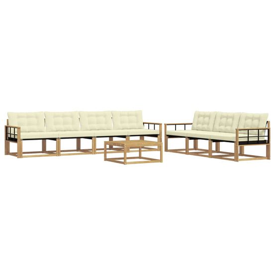 Ensemble de canapés d'extérieur 8 pc blanc et crème