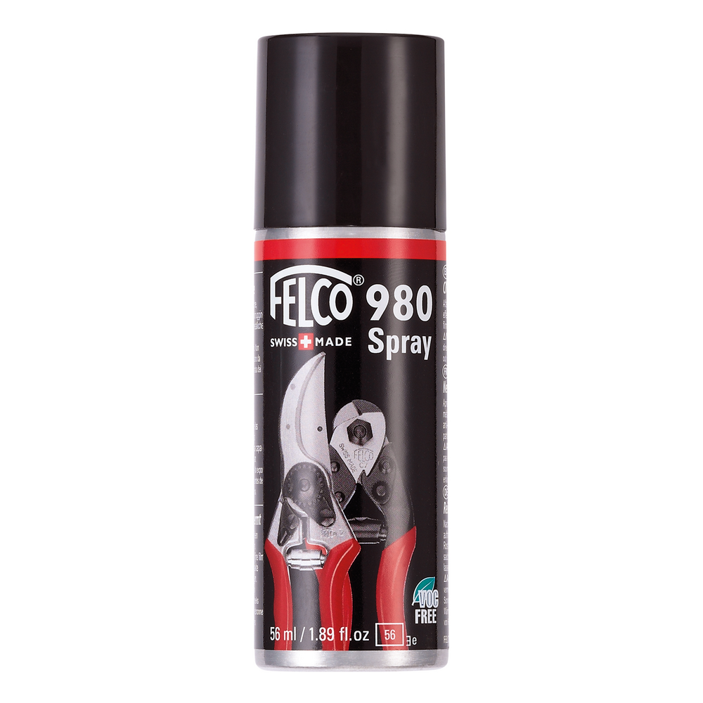 Felco spray d'entretien 980 (pour la lubrification des sécateurs, élimine la rouille, la poussière et la sève, contenu de 56 ml)