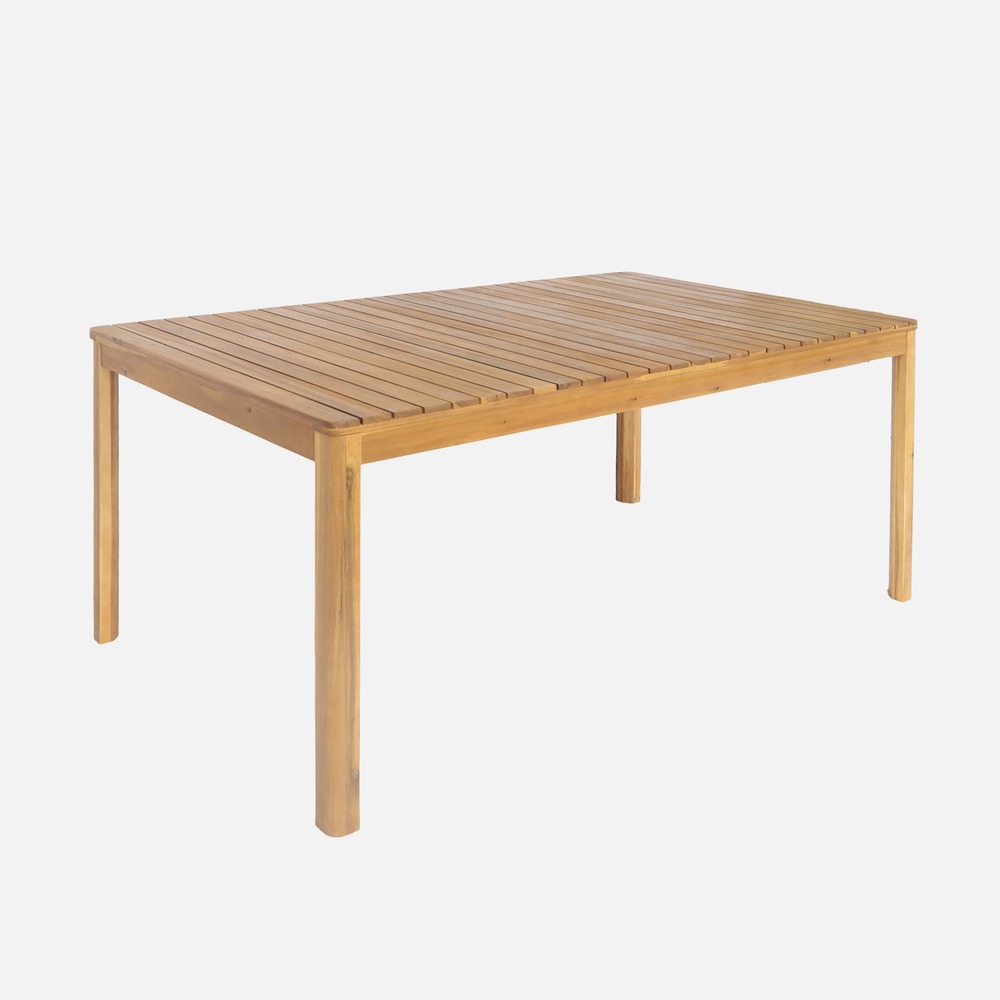 Table de jardin senora acacia avec coins arrondis, 8 places, 160 x 90 x 75 cm