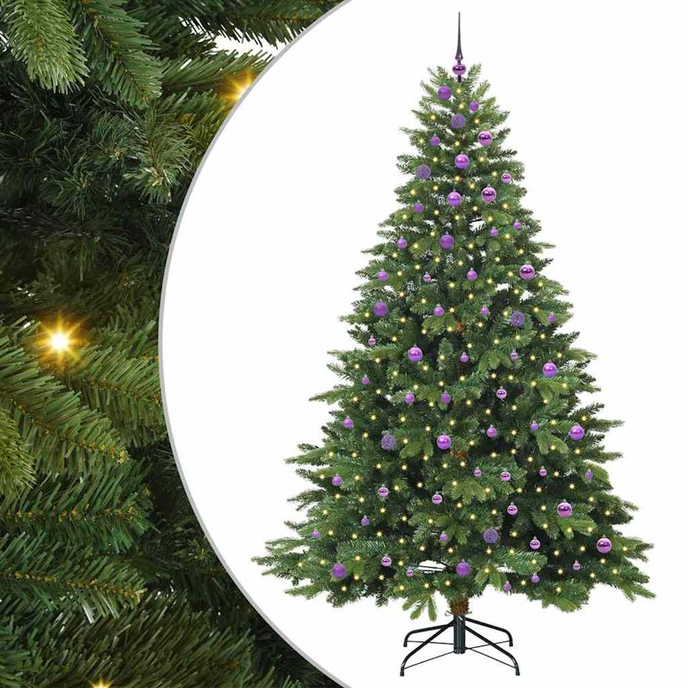 Sapin de noël artificiel avec 300 led vert 240 cm pe et pvc