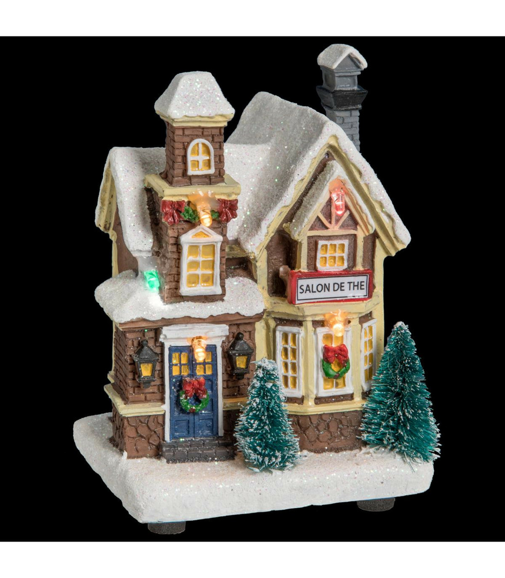 Village de noël lumineux scène de noël illuminée en ville