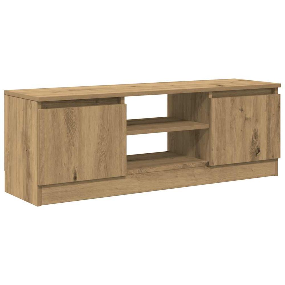 Meuble tv chêne artisanal 102x30x36 cm bois d'ingénierie
