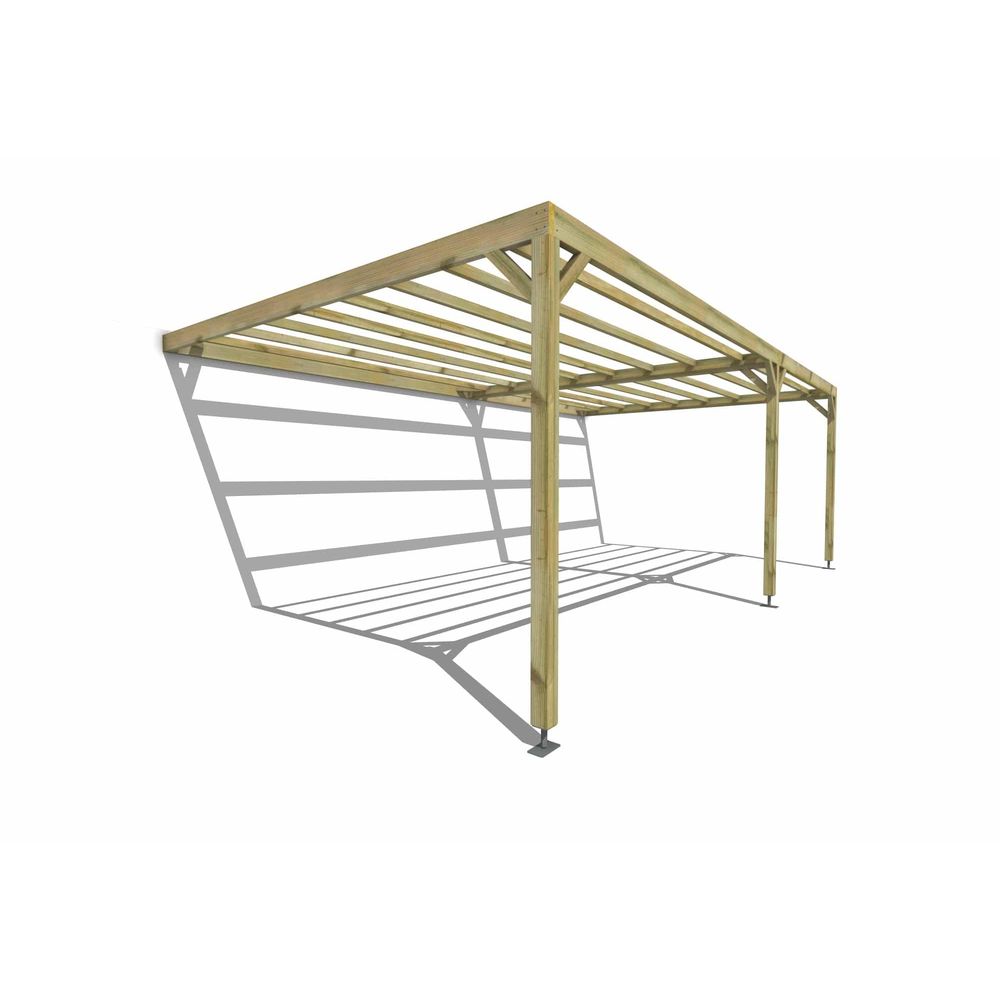 Pergola bois • 7m x 4m • adossée • sens largeur • livraison comprise