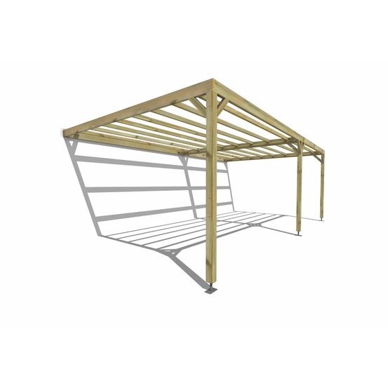 Pergola bois • 7m x 4m • adossée • sens largeur • livraison comprise