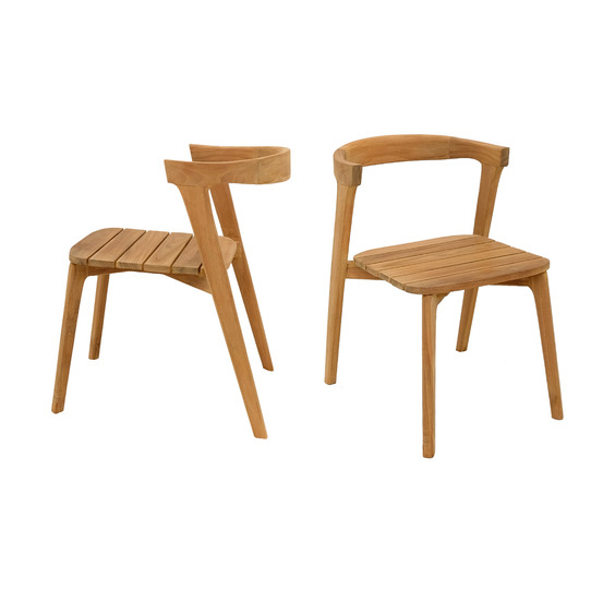 Chaises empilables en teck massif rumba ( lot de 2)