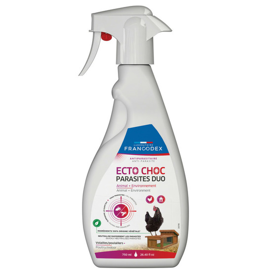 Ecto choc antiparasitaires duo 750 ml pour volailles et poulaillers
