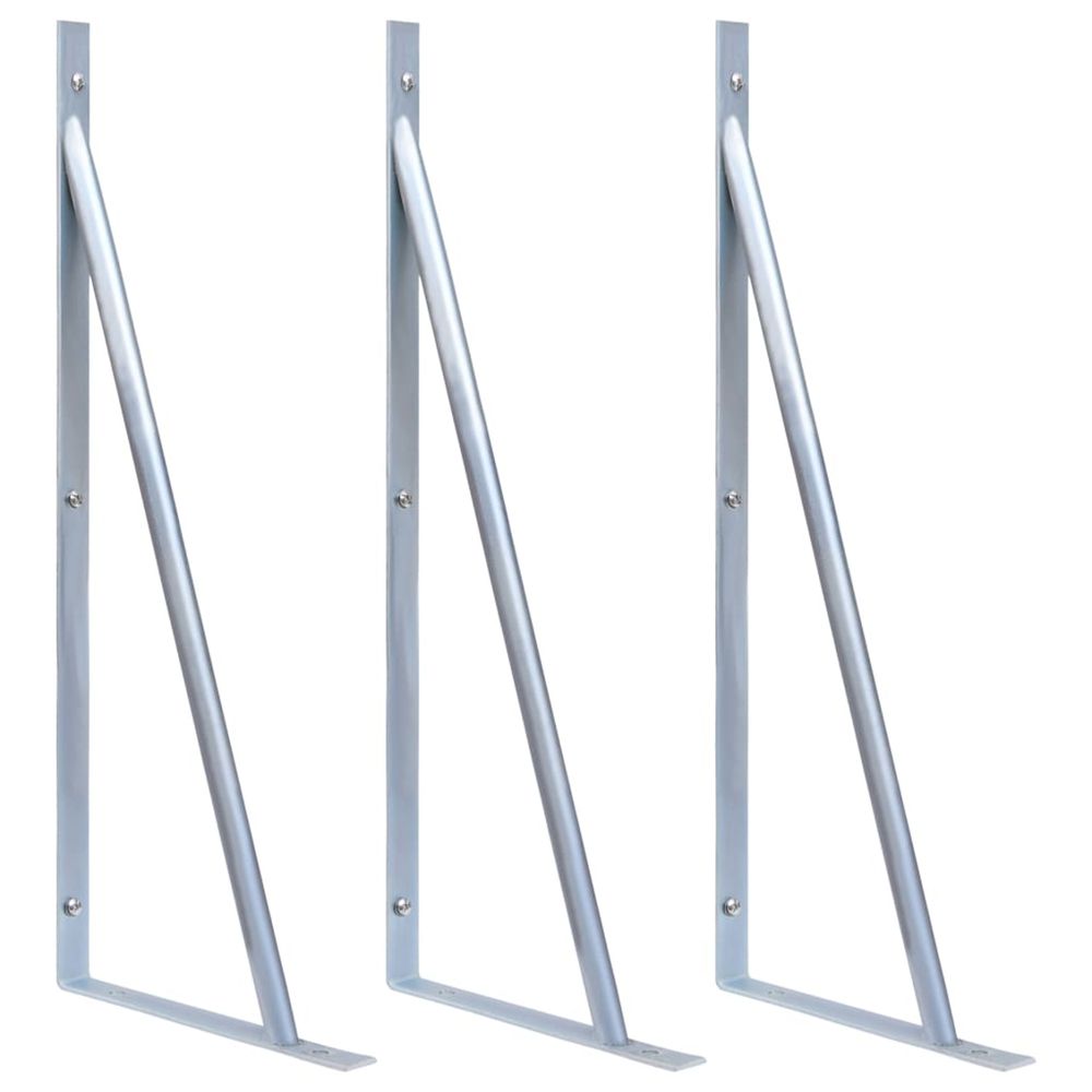 Supports pour poteau de clôture 3 pcs acier galvanisé
