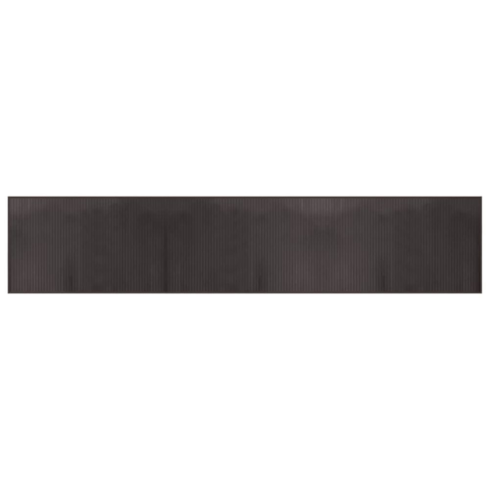 Tapis rectangulaire marron foncé 60x300 cm bambou