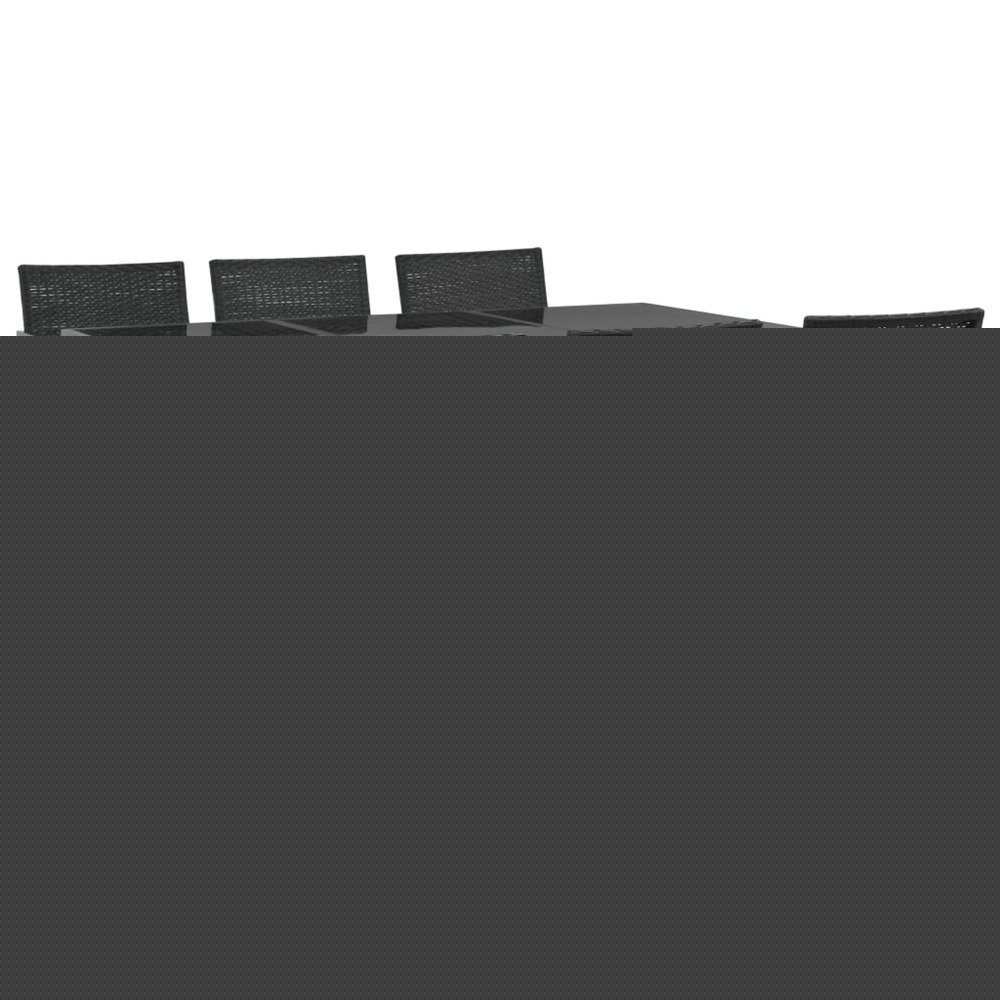 Ensemble à manger d'extérieur 7pcs coussins résine tressée noir