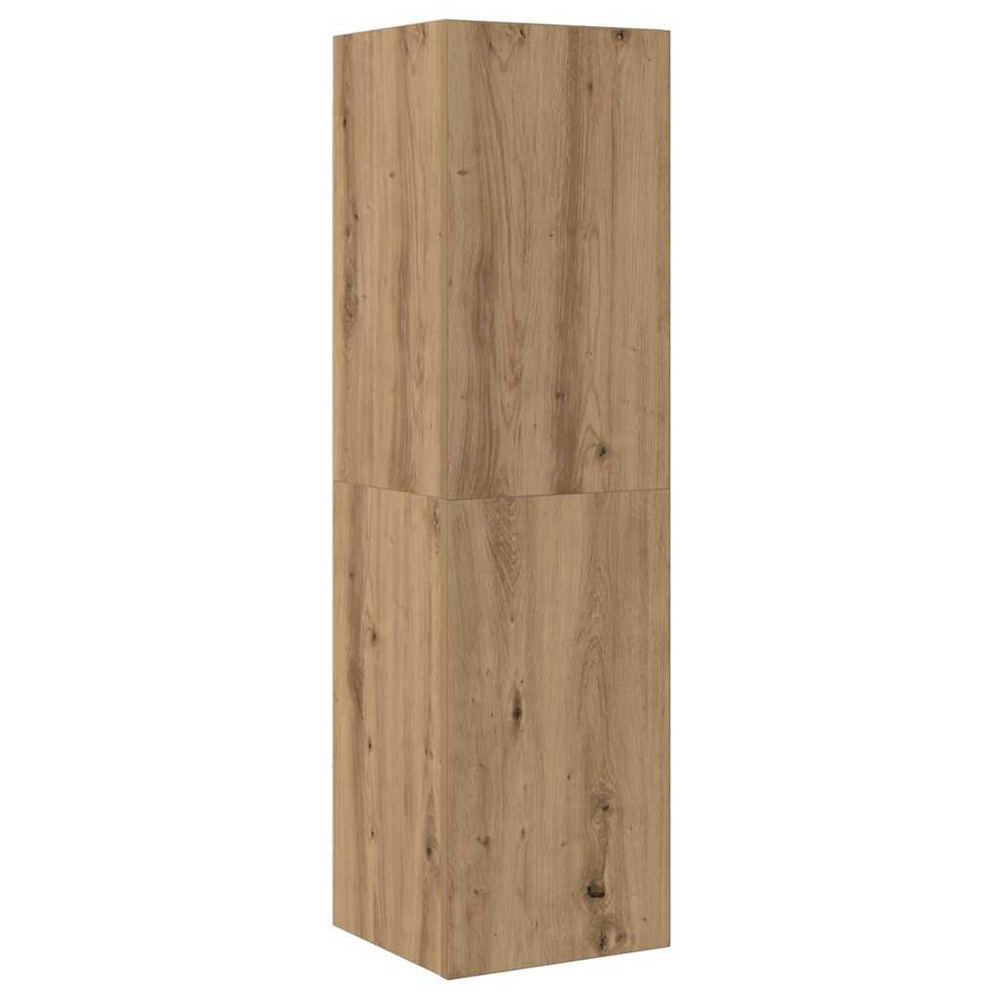 Meuble tv chêne artisanal 30,5x30x110 cm bois d'ingénierie