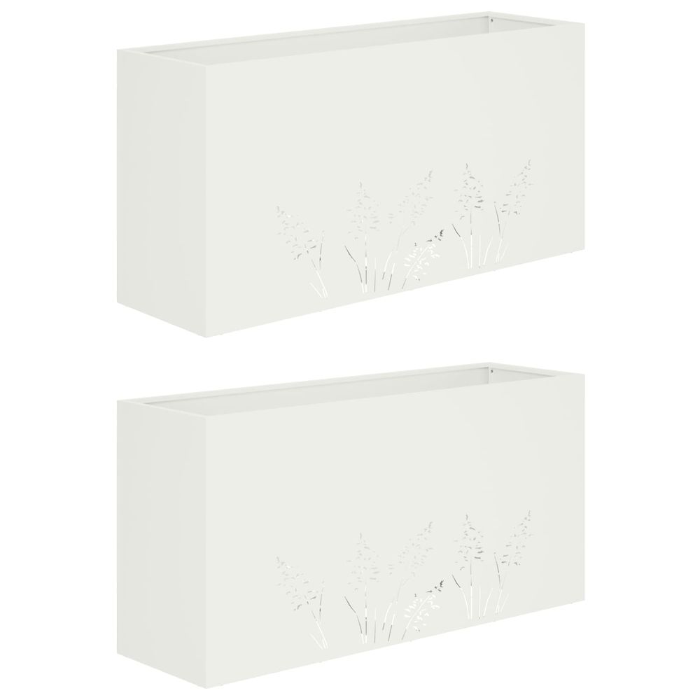 Cache-pot de jardin 2 pc blanc 100 x 30 x 49 cm