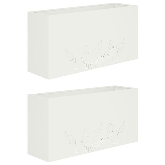 Cache-pot de jardin 2 pc blanc 100 x 30 x 49 cm