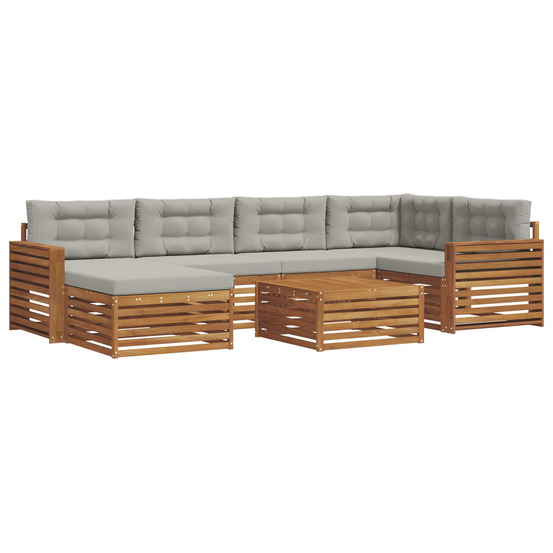 Ensemble de canapés d'extérieur 7 pcs gris naturel et clair