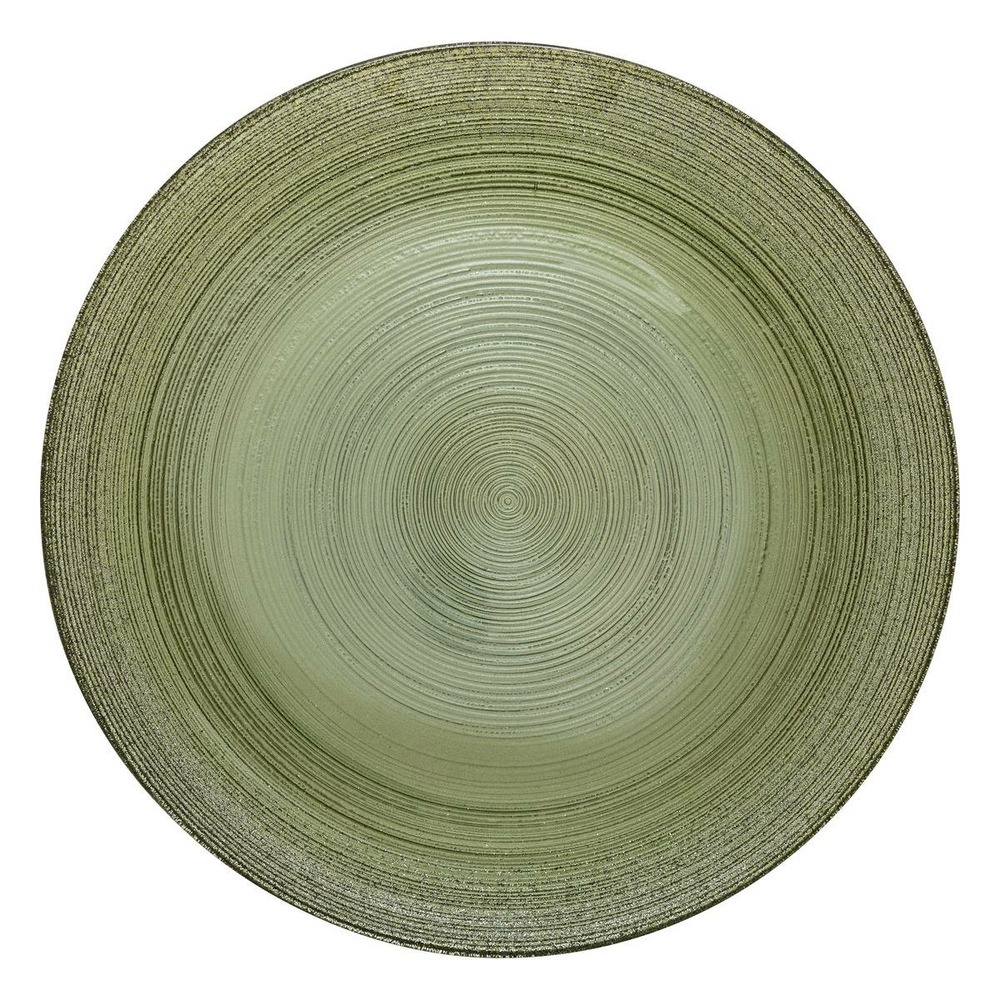 Assiette à dessert jem en verre vert d21cm