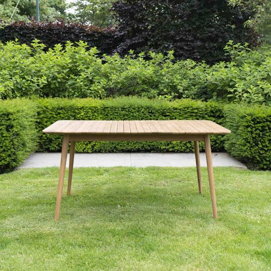 Table de jardin bois teck 4/6 places rectangulaire naples
