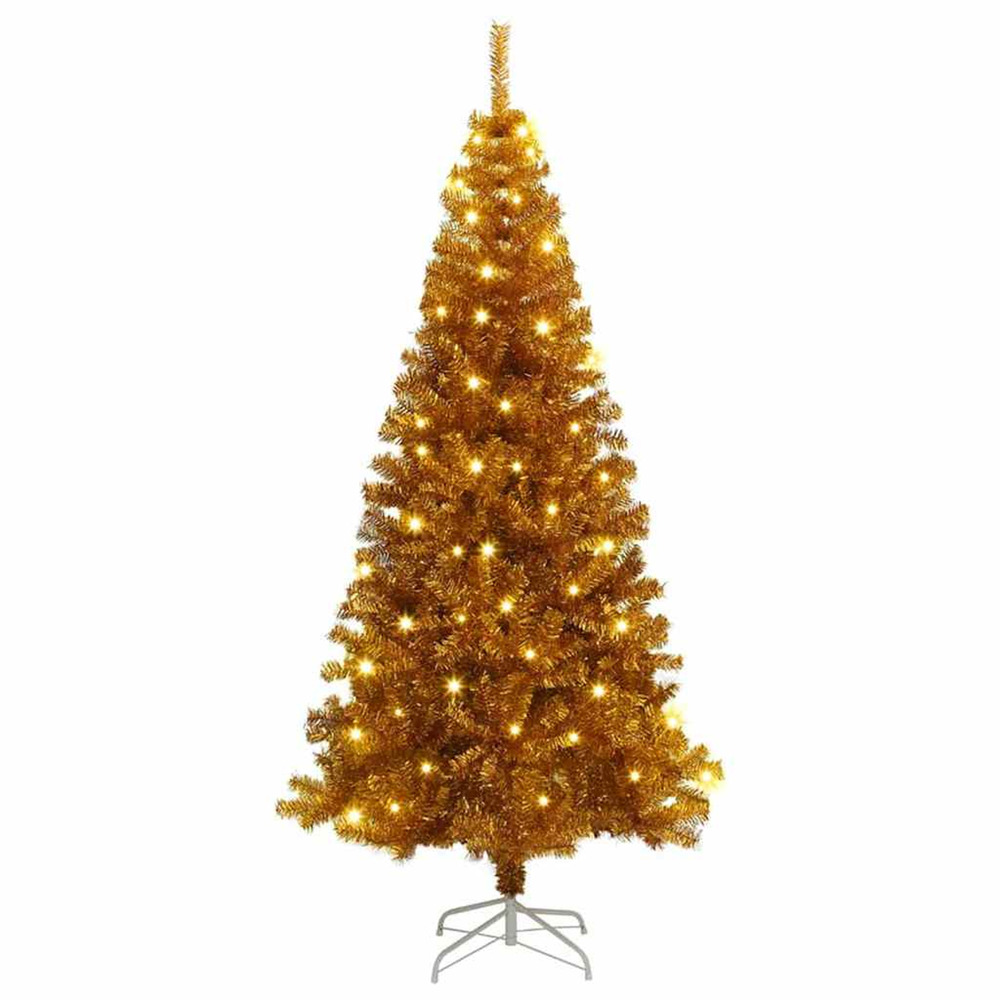 Sapin de noël avec 300 led avec support doré 180 cm pet