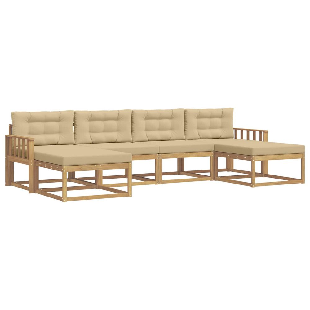 Ensemble de canapés d'extérieur 6 pc blanc et beige