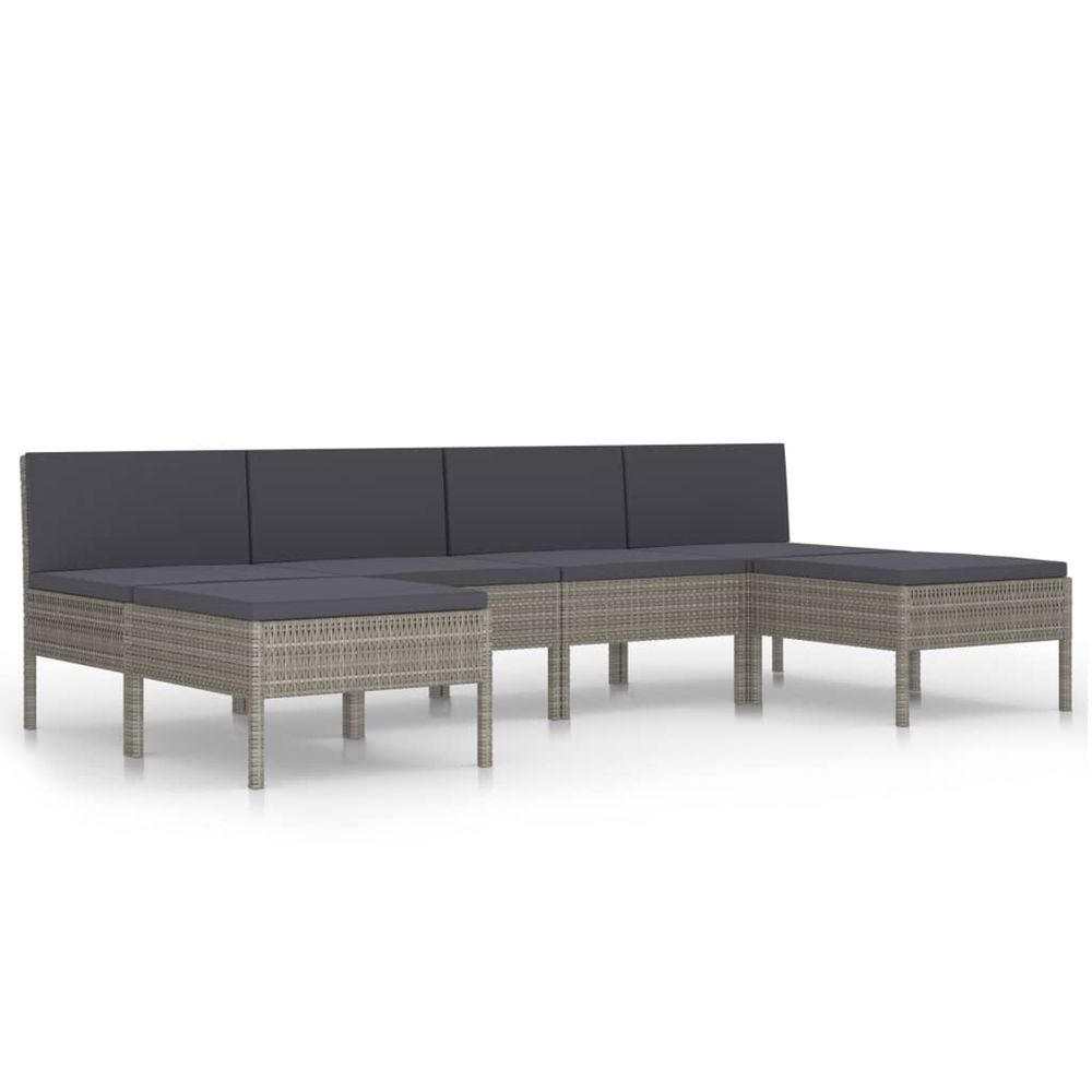 Salon de jardin 6 pcs avec coussins