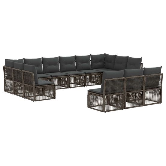 Ensemble de canapé de jardin 13 pc gris polyrotin