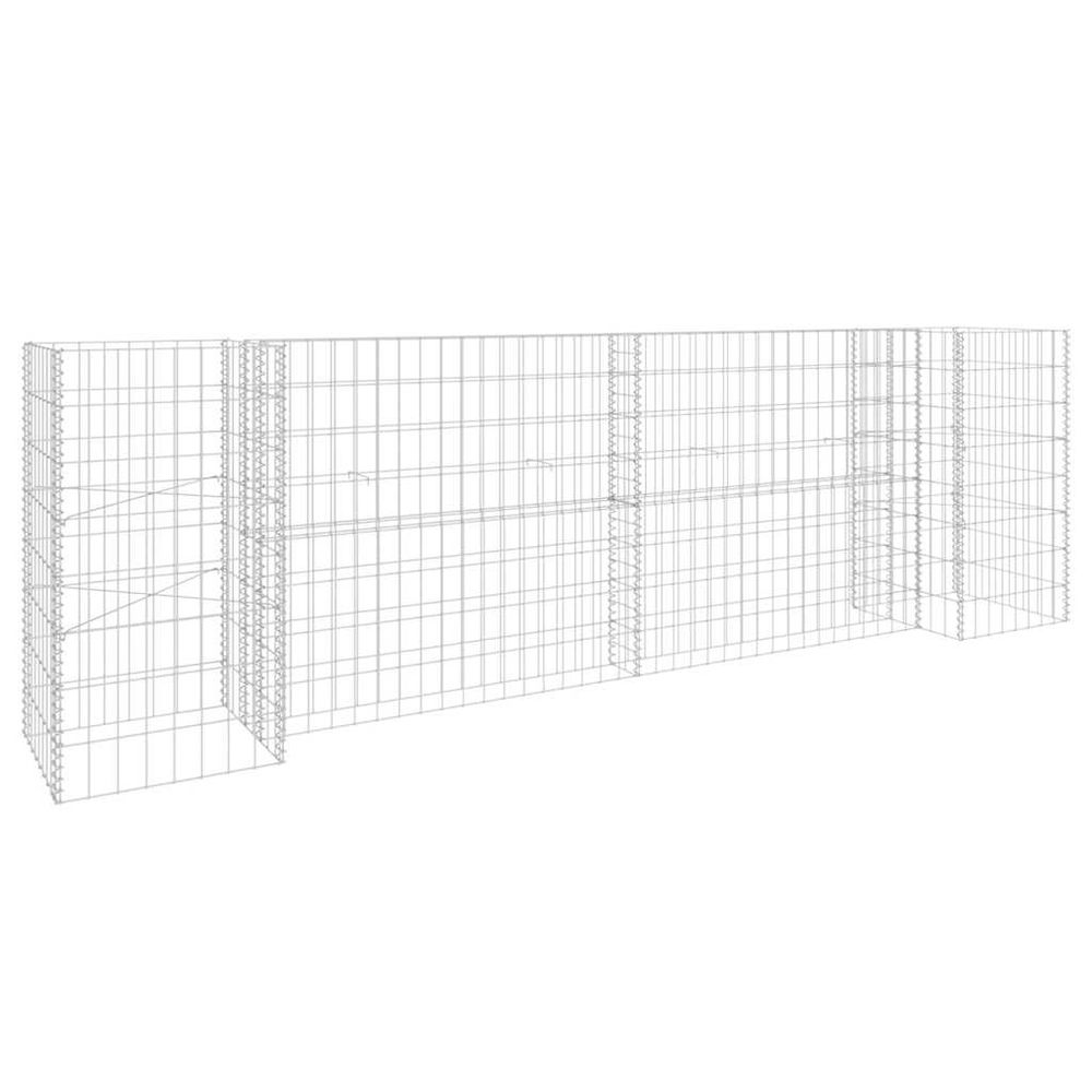 Jardinière à gabion en h fil d'acier 260x40x80 cm