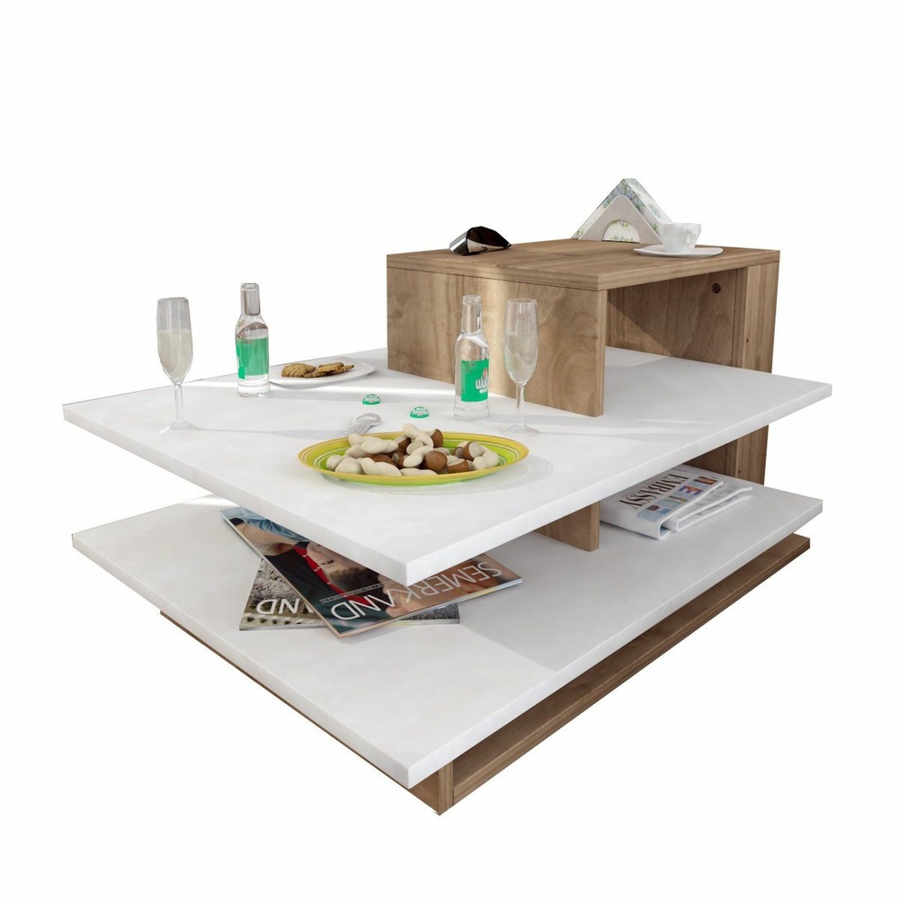 Table basse design scandinave venüs - l. 85 x h. 43 cm - marron noix