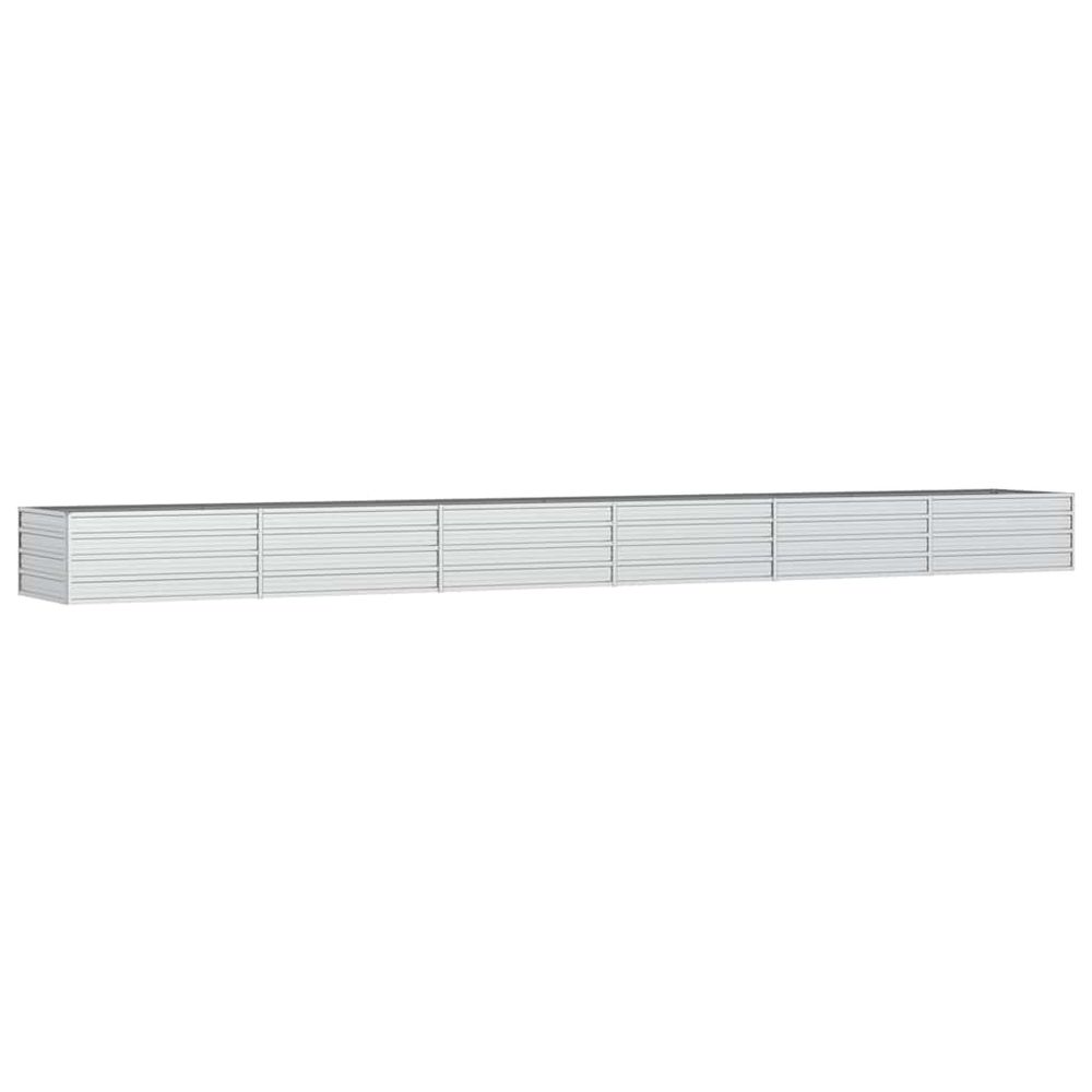 Lit surélevé de jardin 600x80x45 cm acier galvanisé argenté