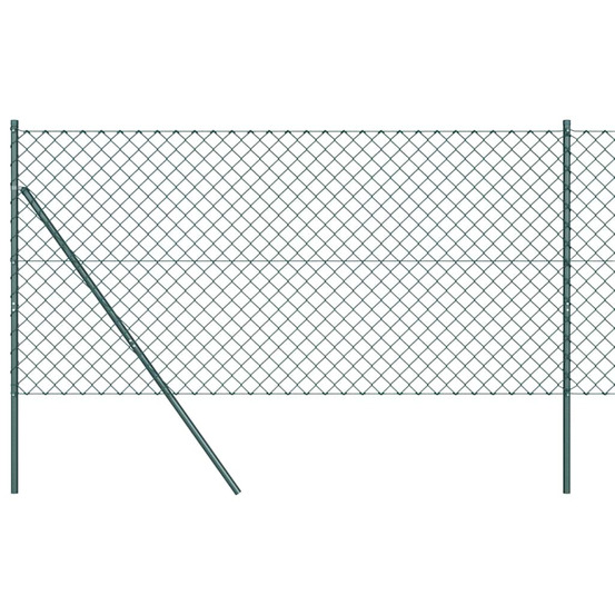 Clôture en treillis avec poteaux vert 1 x 10 m acier