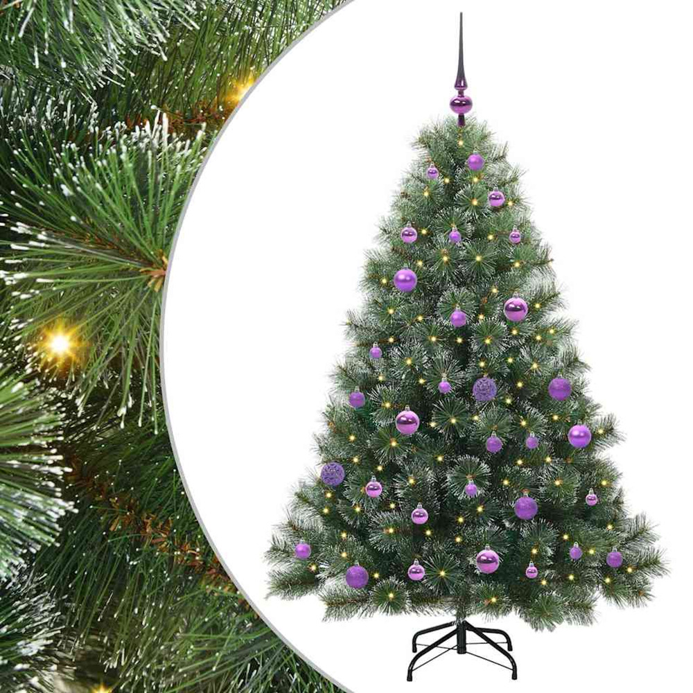 Sapin de noël artificiel avec 150 led vert 150 cm pe et pvc