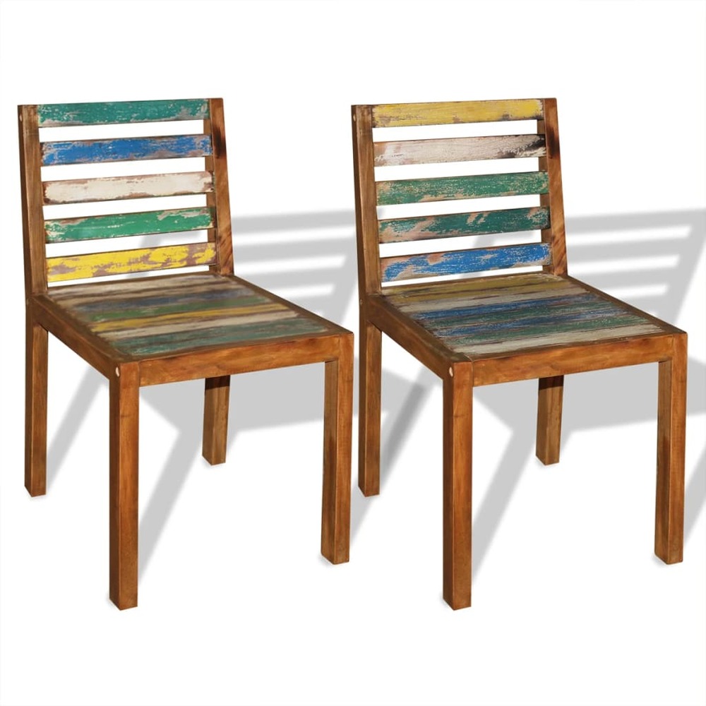 Chaises de salle à manger 2 pcs bois de récupération solide
