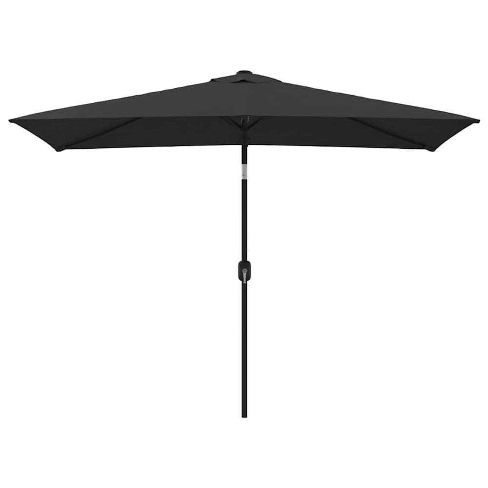 Parasol d'extérieur avec mât en métal 300x200 cm noir