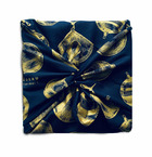 Emballage cadeau réutilisable Esprit de noël (bleu nuit) 35x35cm mat 100% coton