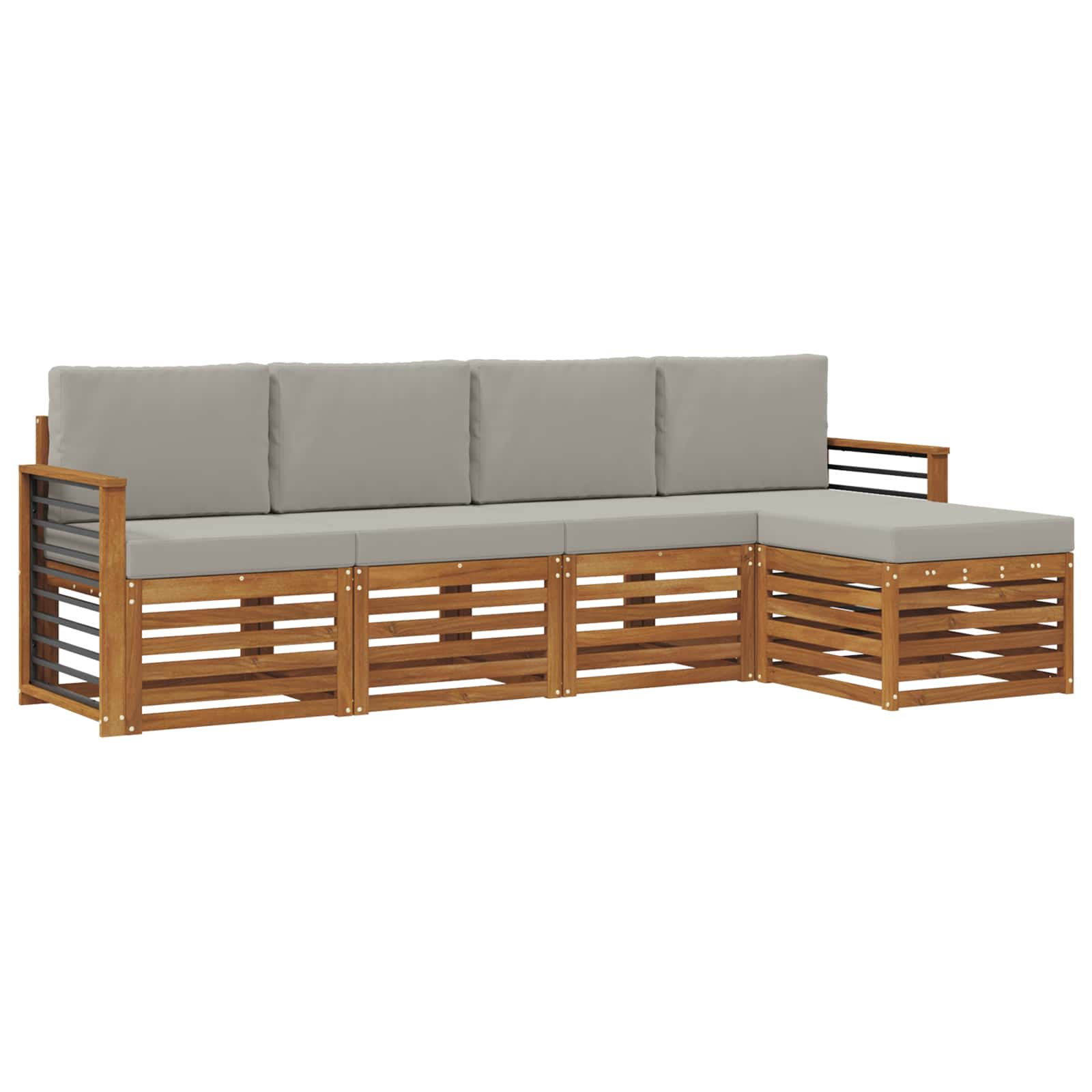 Ensembles de canapés avec coussin 5 pcs gris naturel et clair